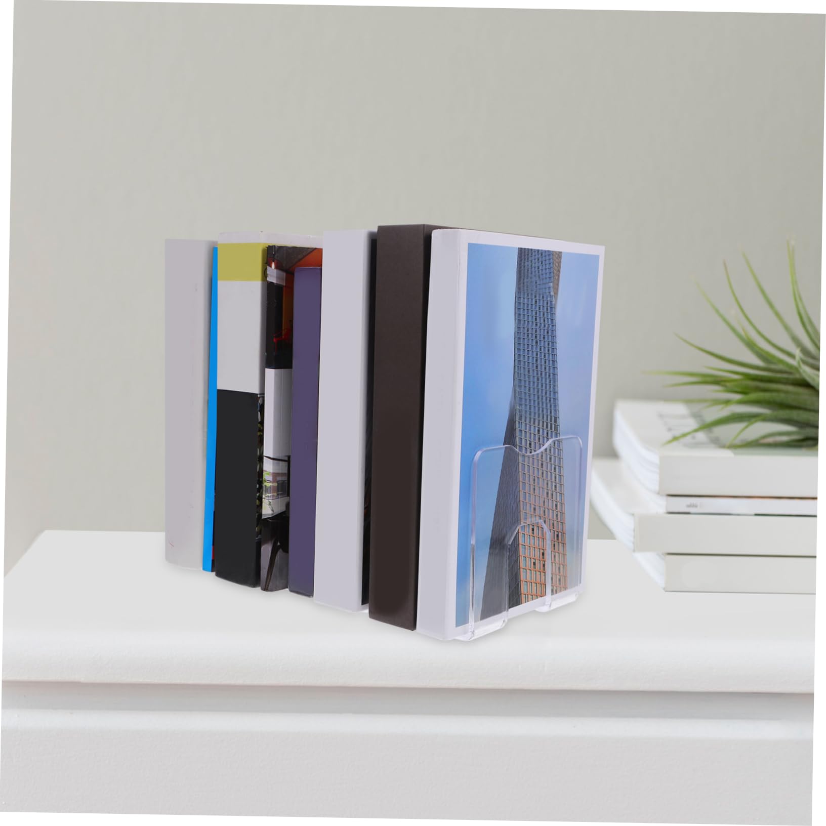 SECFOU 4pezzi Porta Documenti Trasparente Per Ufficio Organizer Da Scrivania Con Scomparti Per Libri e Documenti Rack Di Archiviazione Materiale Resistente Per Studio e Ufficio