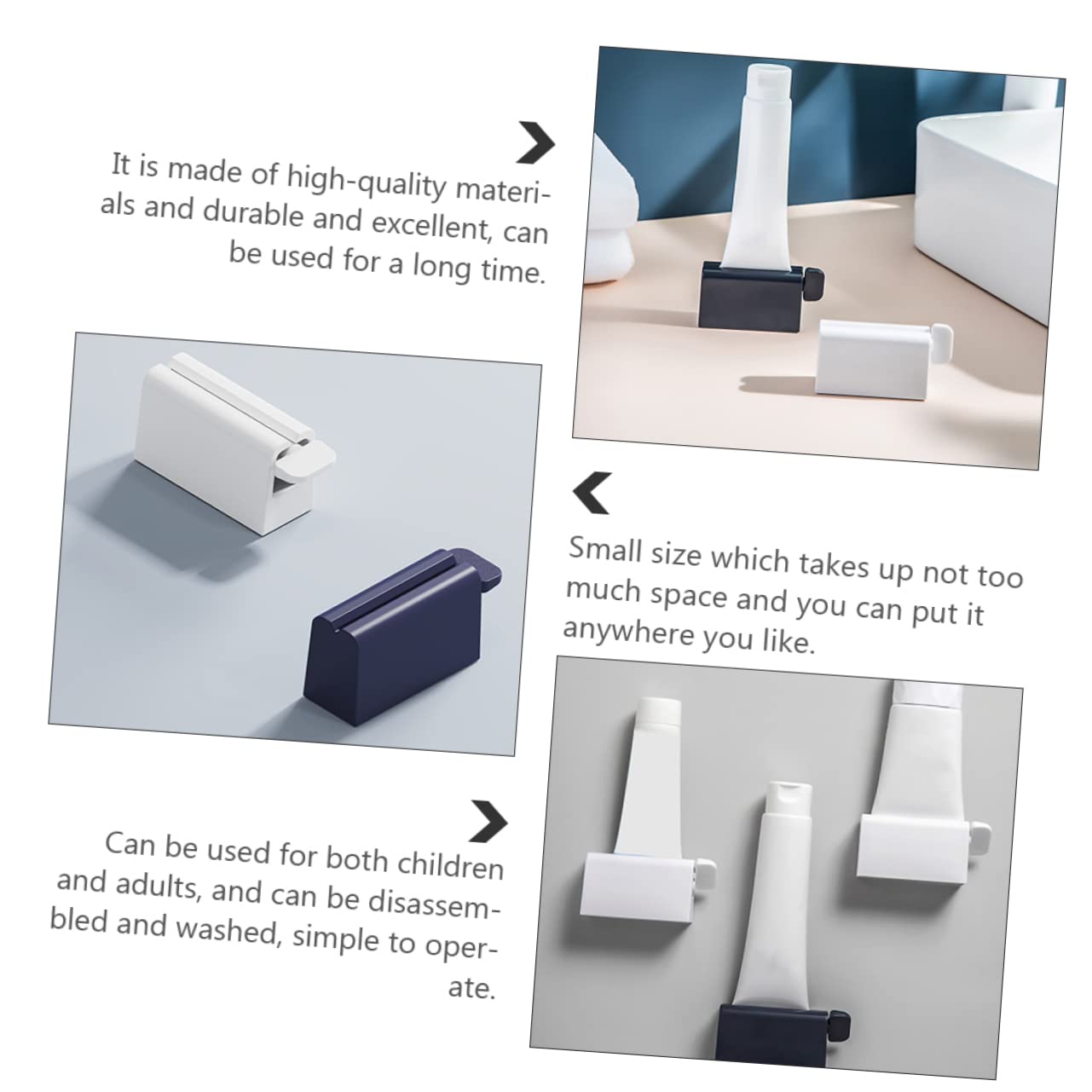 FRCOLOR 2pcs Toothpaste Squeezer Toothpaste Extruder Toothpaste Stand Toothpaste Tube Roller Squeezer Wall Toothpaste Dispenser Face Wash Dispenser Toothbrush Supplies Plastic White