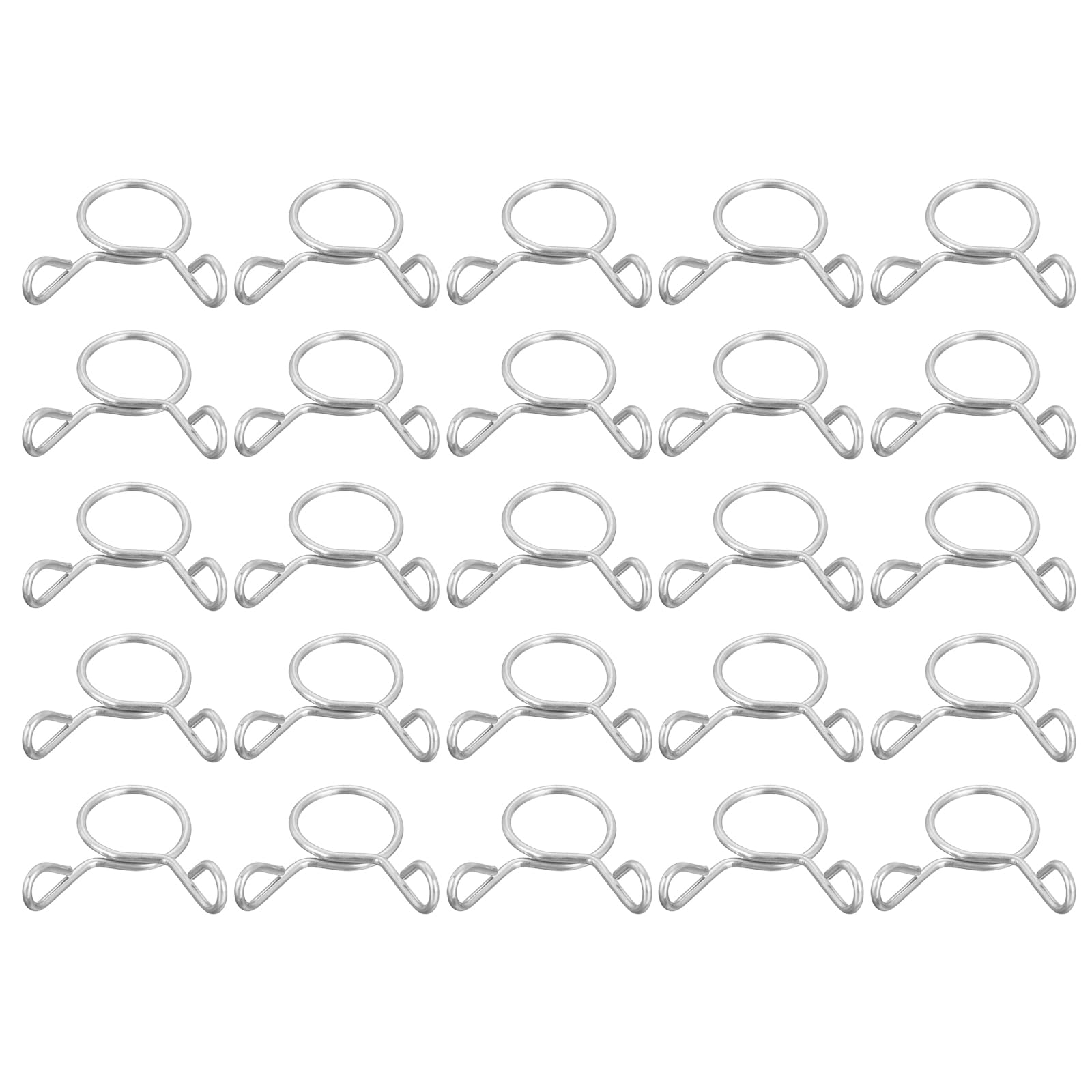 sourcing map 25 Pcs Fuel Line Hose Tubing Spring Clips, 9.5mm Inner Dia 304 Stainless Steel Water Pipe Spring Clip Clamps for Motorcycle Scooter ATV