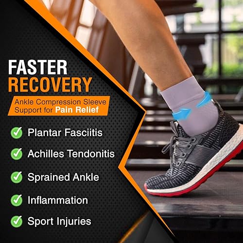 Miniatura 3 de Doc Miller Manga de compresión de tobillo y pie para aliviar el dolor, tendinitis de Aquiles, neuropatía, nano calcetines para mujeres y hombres,