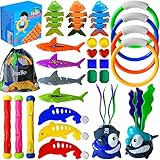 JOINBO Pool-Diving-Toys 27 Pack,Summer Swimming Pool Toys for Kids,Fun Pool Games Sinking Toy Set In