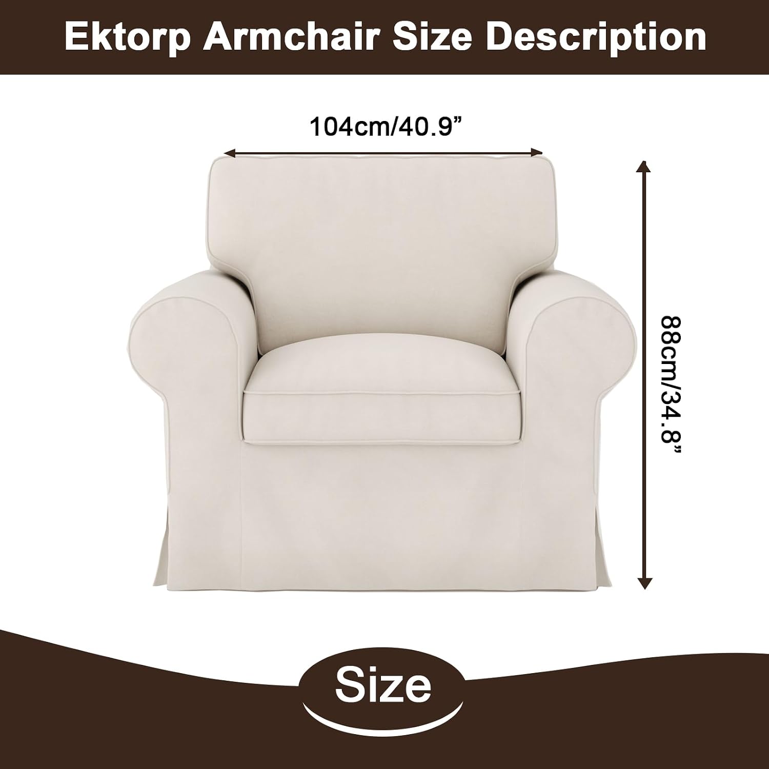 Ektorp Armchair Cover for The IKEA Ektorp Chair Slipcover Replacement,Couch Cover Not Include The Sofa Body, Beige