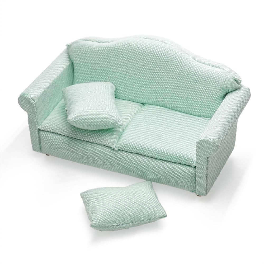 ILAND Meubles De Maison De Poupée à L'échelle 1/12, Canapé De Maison De Poupée, Meubles Miniatures Modernes Pour La Maison De Poupée, Salon (velours Bleu Foncé