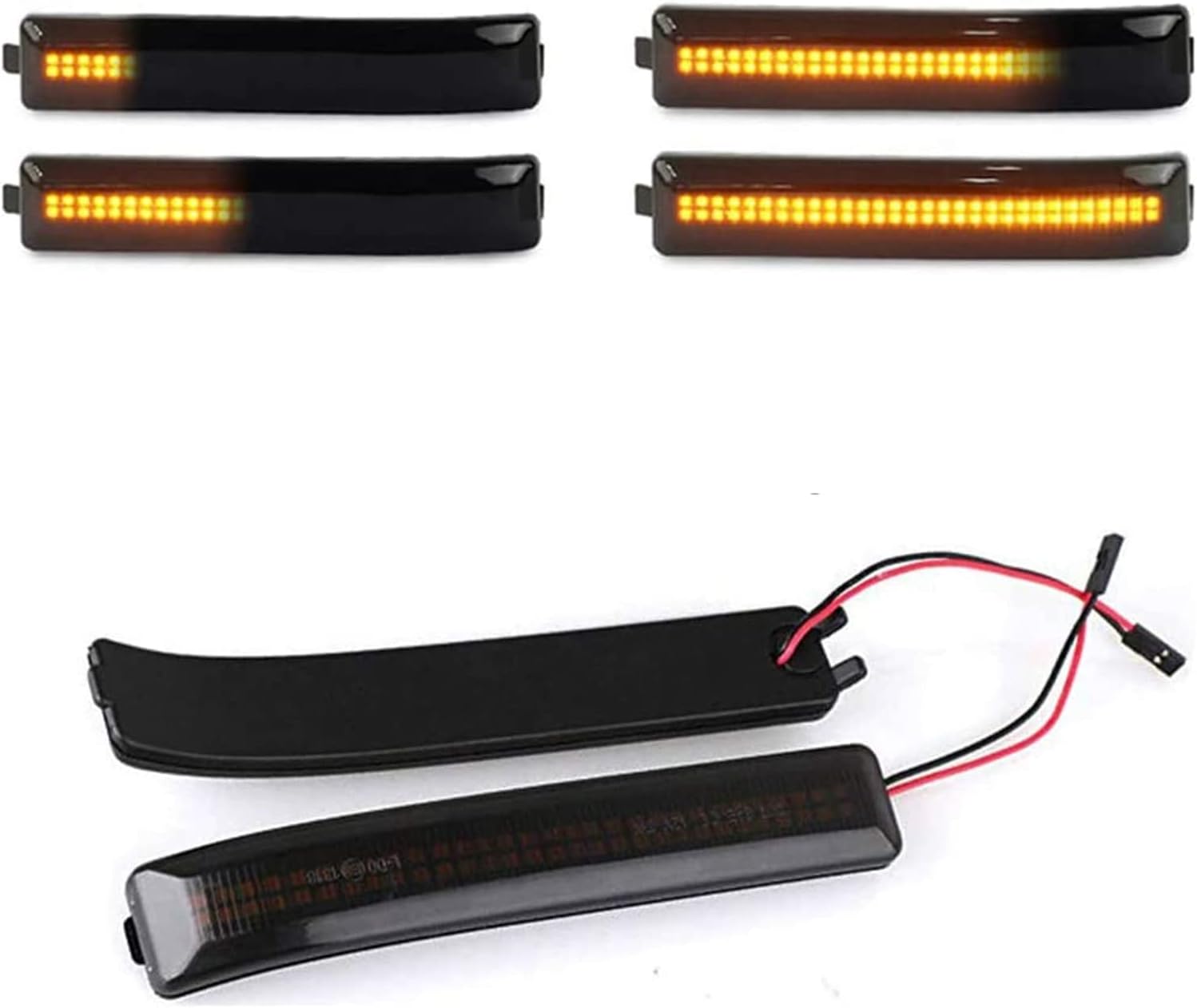 Smoked Lens Amber Full LED Side Mirror Lights Turn Signal Lamp for 2009-2014 Ford F-150