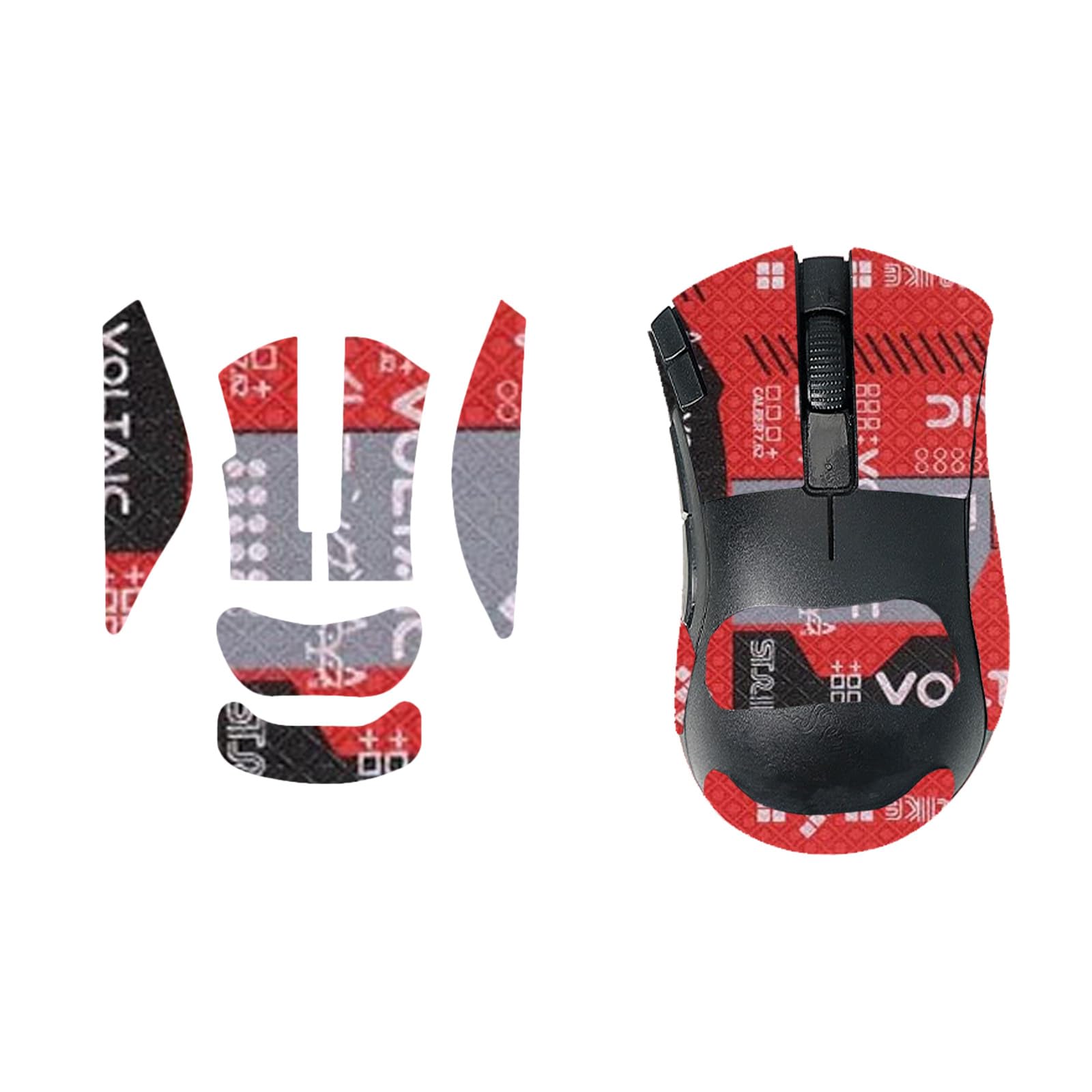 Mouse Grip Tape Full Coverage for Razer DeathAdder V2 X HyperSpeed, Mouse Anti Slip Grip Tape,Self-Adhesive PreCut Sweat-Resistant Professional Mice Upgrade Kit(Red)