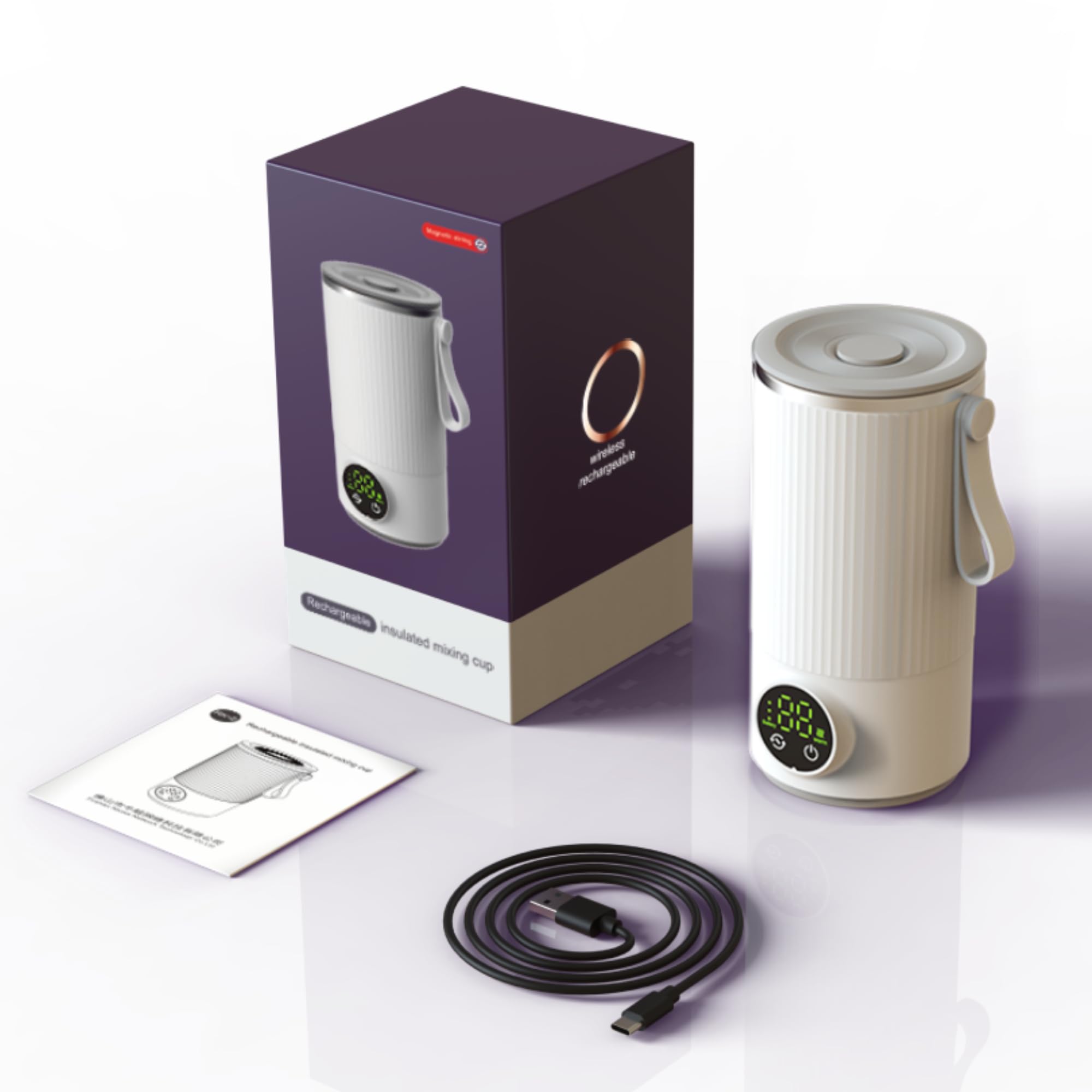 Podróżny Czajnik Elektryczny 400 Ml - Przenośny Mini Czajnik, Bezprzewodowy Mini Czajnik 6000 MAh z możliwością ładowania z 4 Biegami Podróżny Bojler na gorącą wodę ze Stali