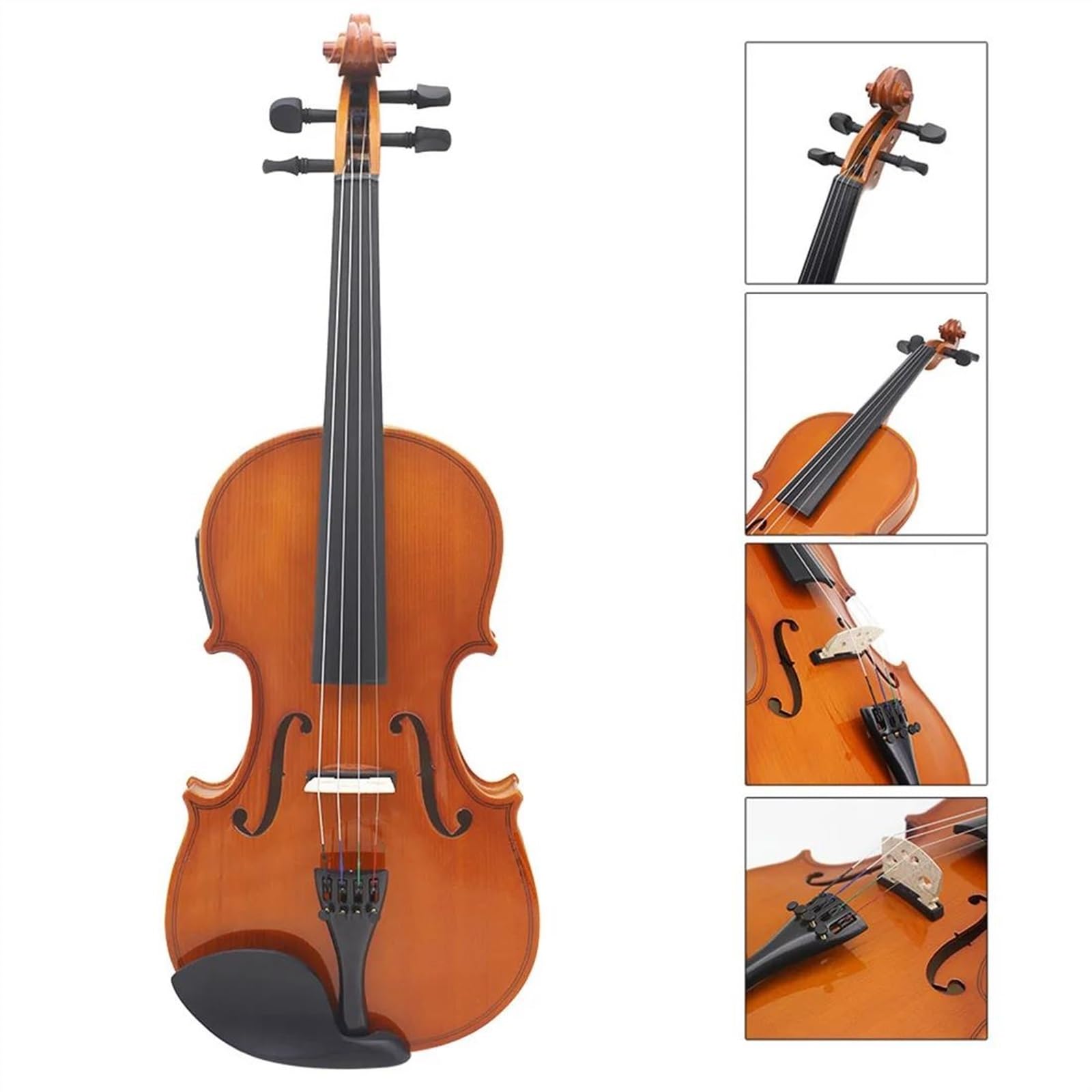 Geige 4/4 Elektrische Violine Massivholz Akustische Violine Mit Bogen Fall Geige Teile Zubehör