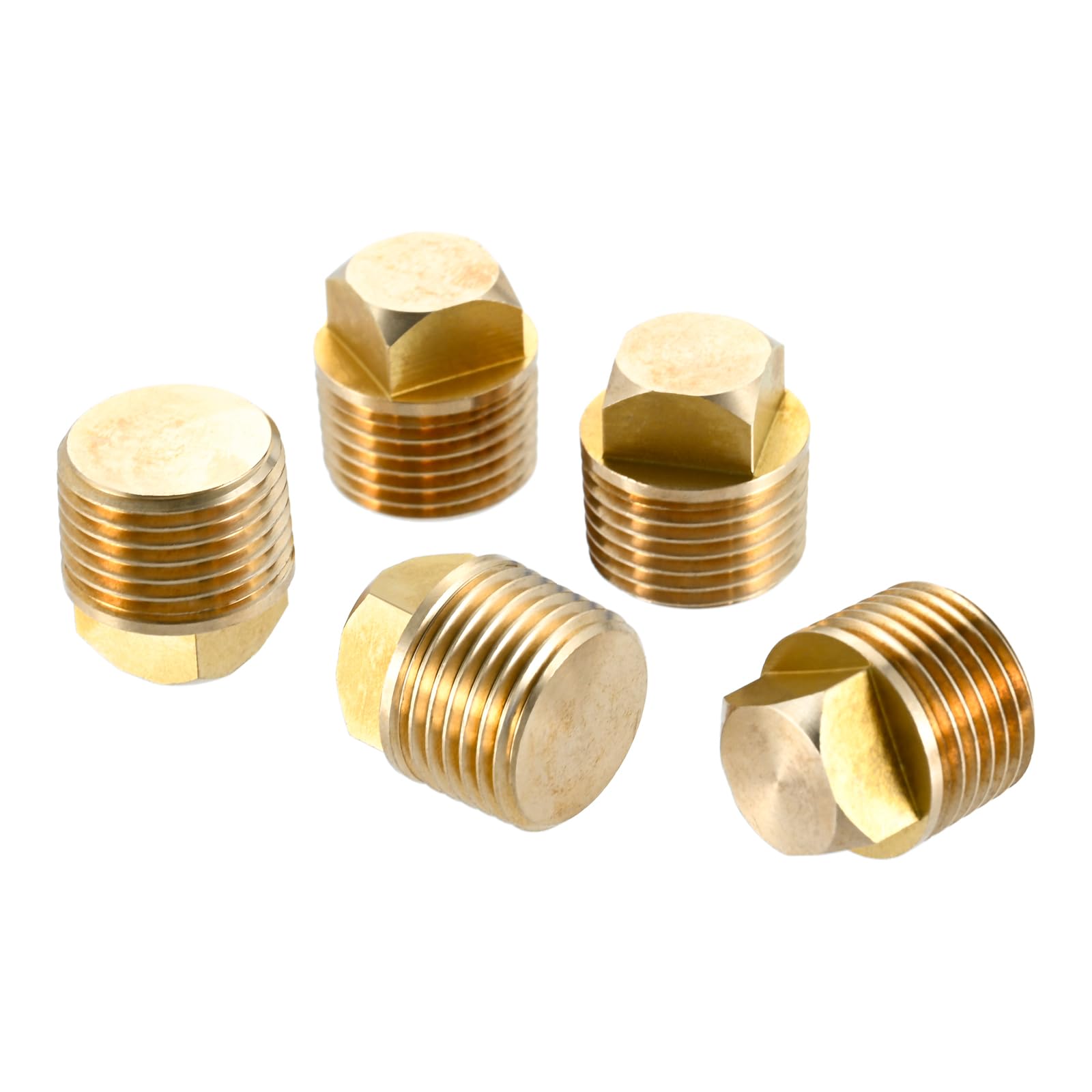 1/2" NPT Solid Brass Boat Drain Plugs, Boat Drain Plug Flare Tube Fitting Spare Replacement for Bayliner Four Winns Glastron Larson Sea (Pack of 5)