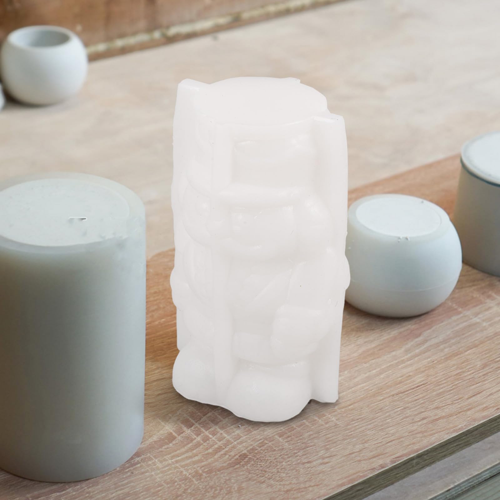 POPETPOP Moule à Bougie Grand Format en Silicone 3D Casse-Noisette Soldat, Antiadhésif et Résistant la Chaleur, pour Bougies Artisanales, Résine Époxy, Décorations de Noël et DIY Créatif
