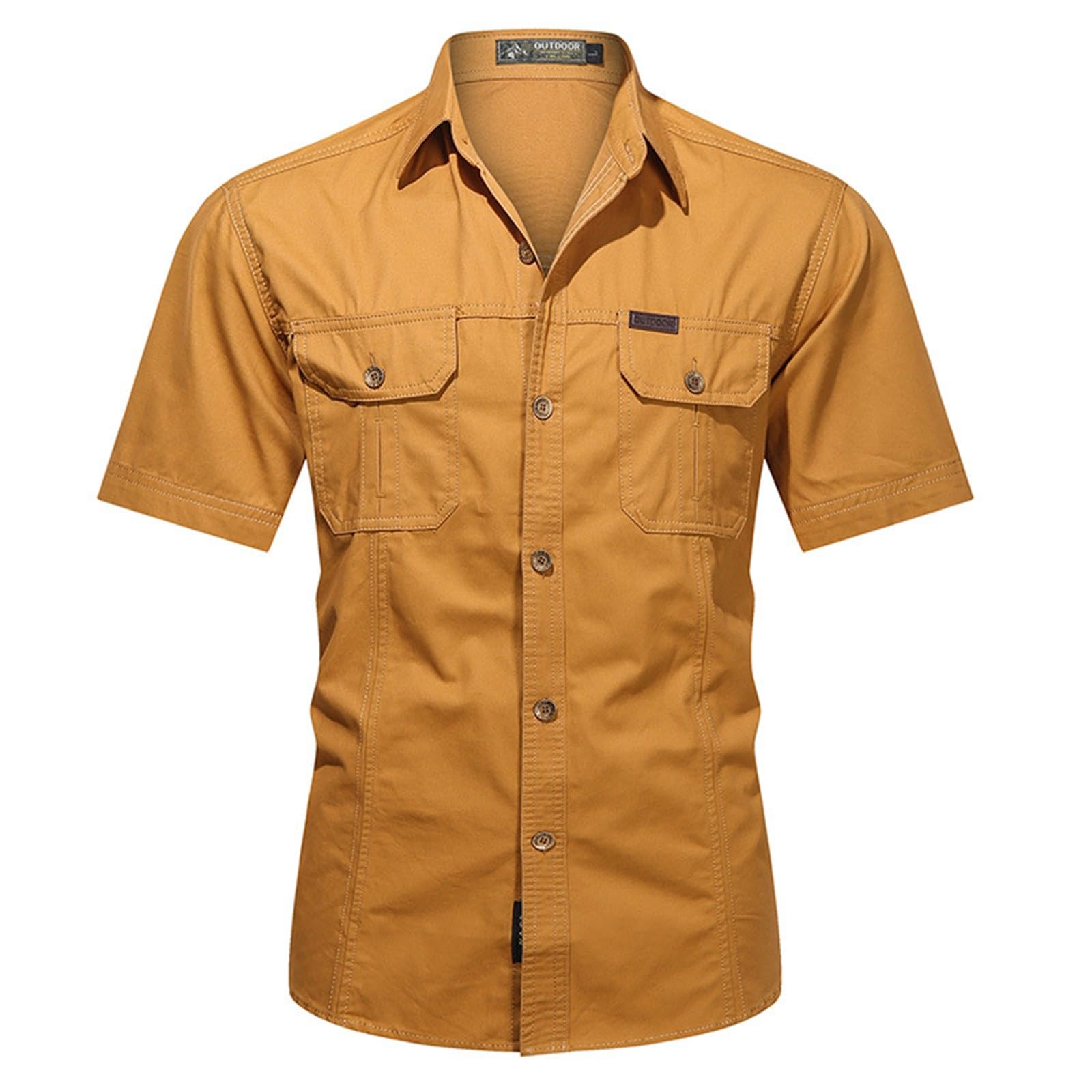 Chemise militaire homme coton manches courtes haut de travail d'été - 5
