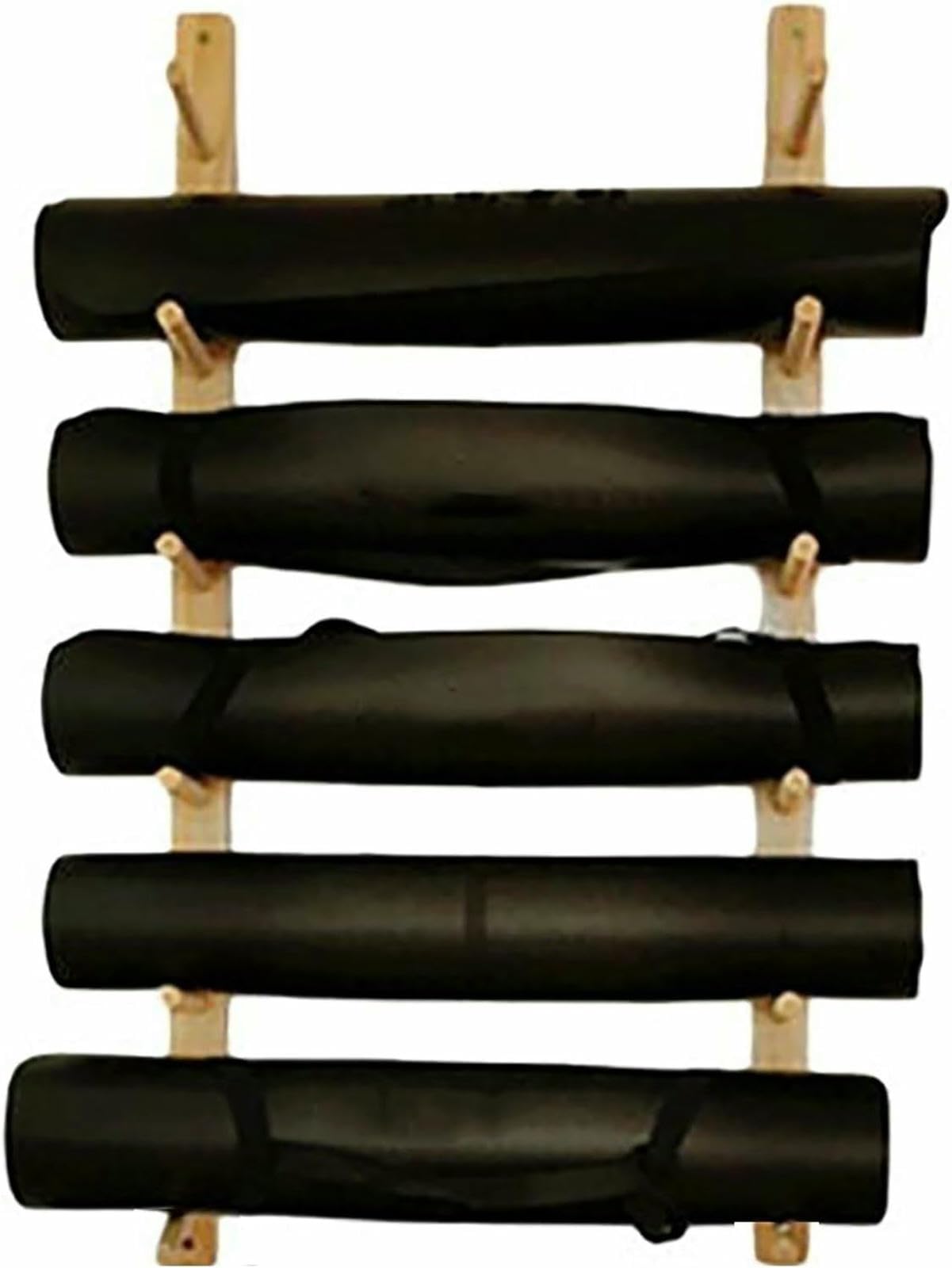 Support mural en bois pour tapis de yoga et pilates écoresponsable
