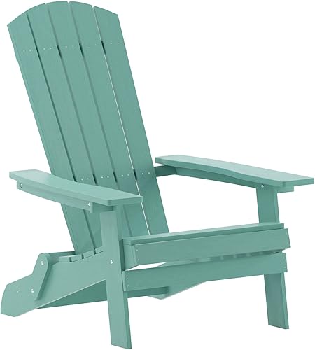 Flash Furniture Charlestown - Silla plegable comercial Adirondack de espuma de mar, poliresina, para interiores y exteriores, resistente a la