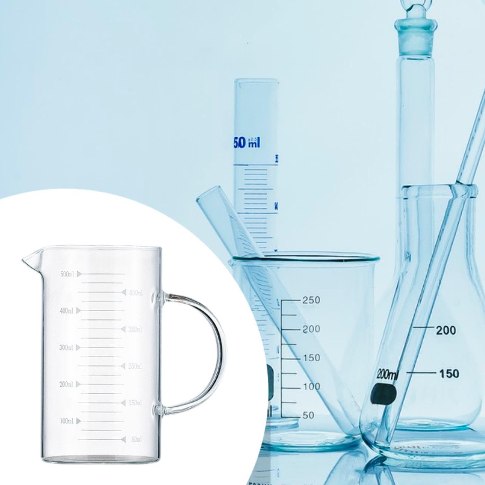 2X Vaso Medidor de Vidrio de Borosilicato de, Vaso Medidor, Jarra Medidora para Restaurante.