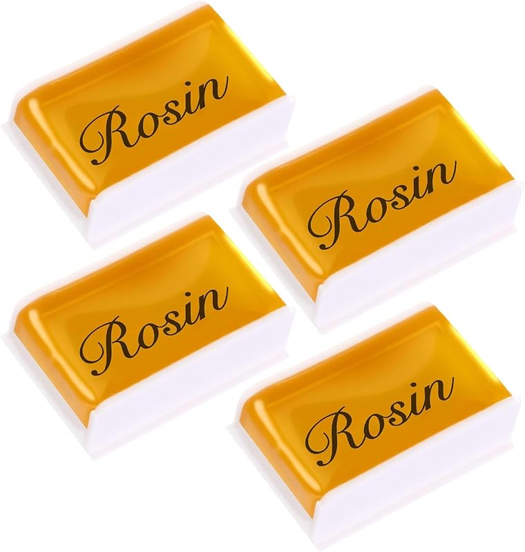 4 Pack Violin Rosin,Bow Rosin For Universal Violin,Viola,Cello | Natural,Low Dust,Protective Case,Boost Bow Friction For Daily Practice