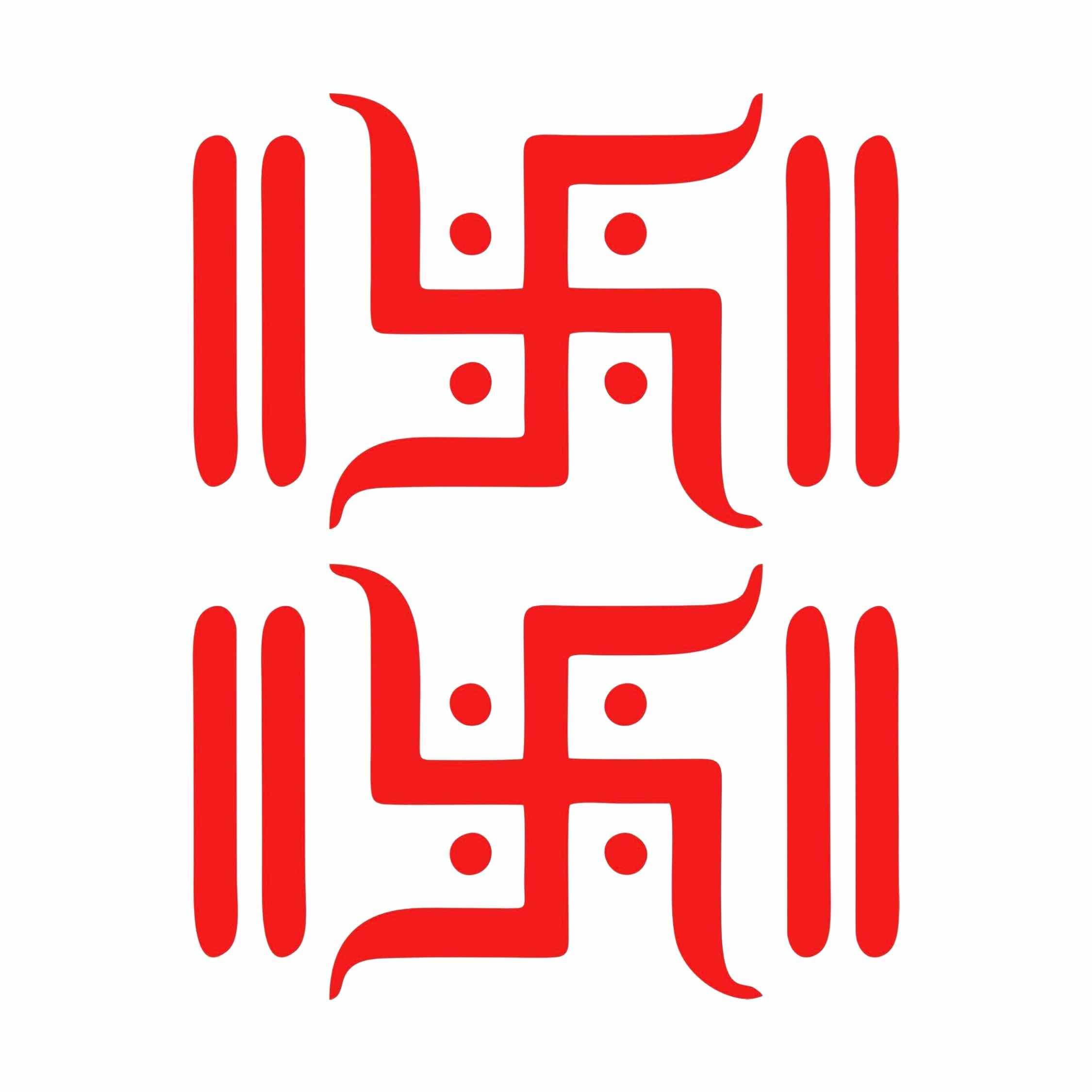 PriyAnkit Swastik Symbol Vinyl Wall Sticker – Self Adhesive Waterproof Decorative Sticker for Car, Bike, Laptop, Door, Home Temple & Wall - Red (2, Small)