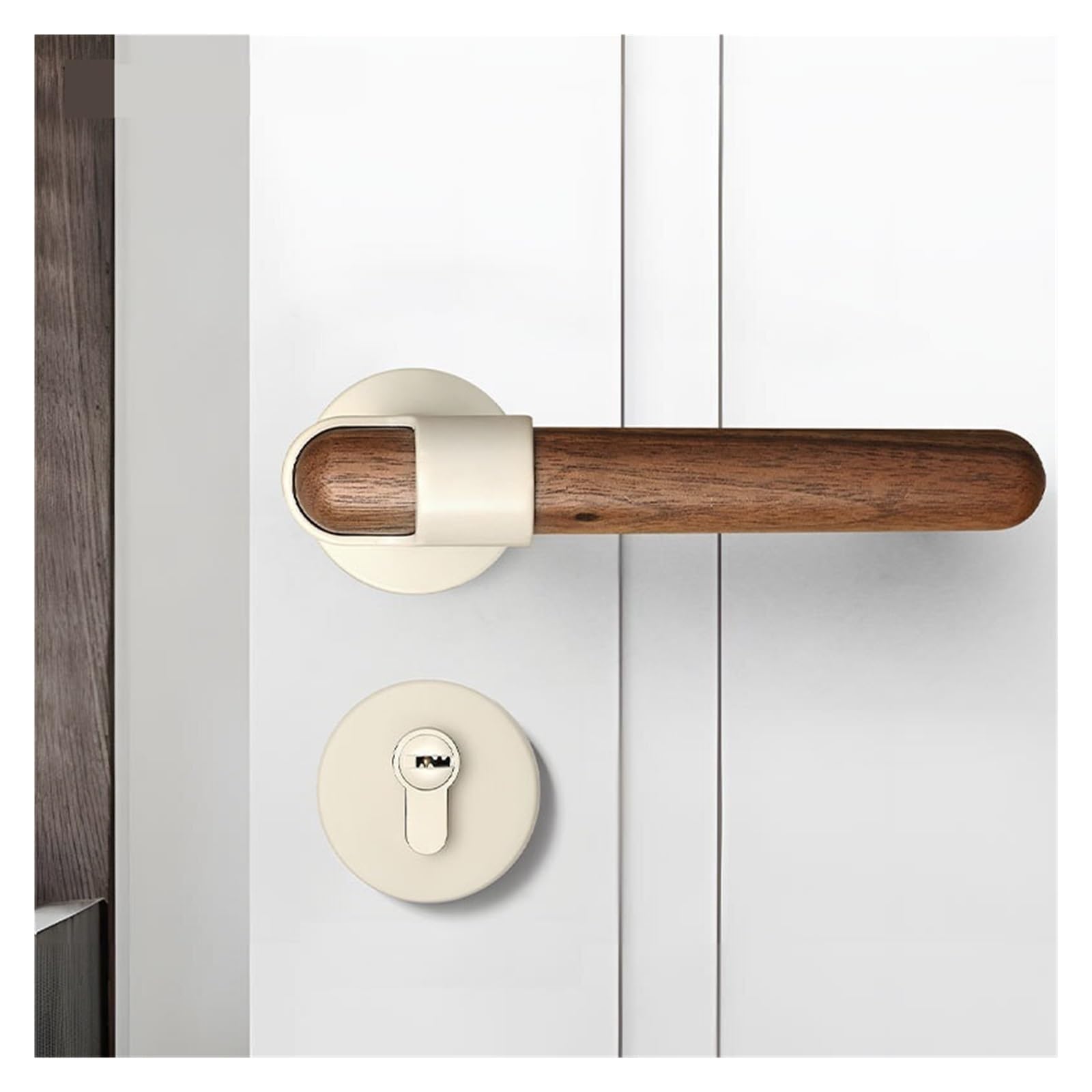 Serrure de porte silencieuse magnétique en noyer d'Amérique