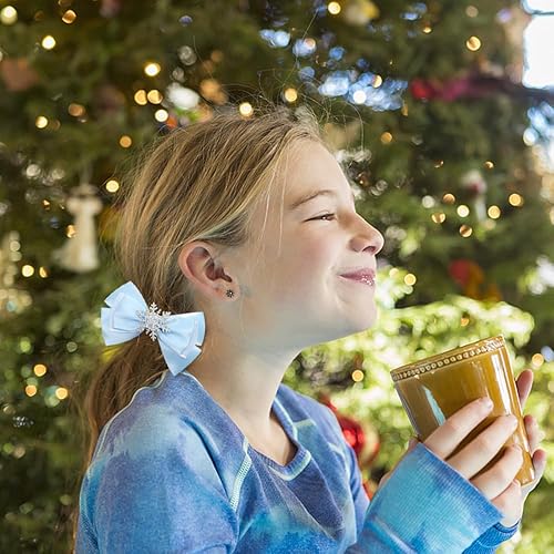 Miniatura 6 de Pinzas para el cabello con lazo de Navidad para niñas, con copos de nieve, accesorios para el cabello, pasadores para el cabello (B)