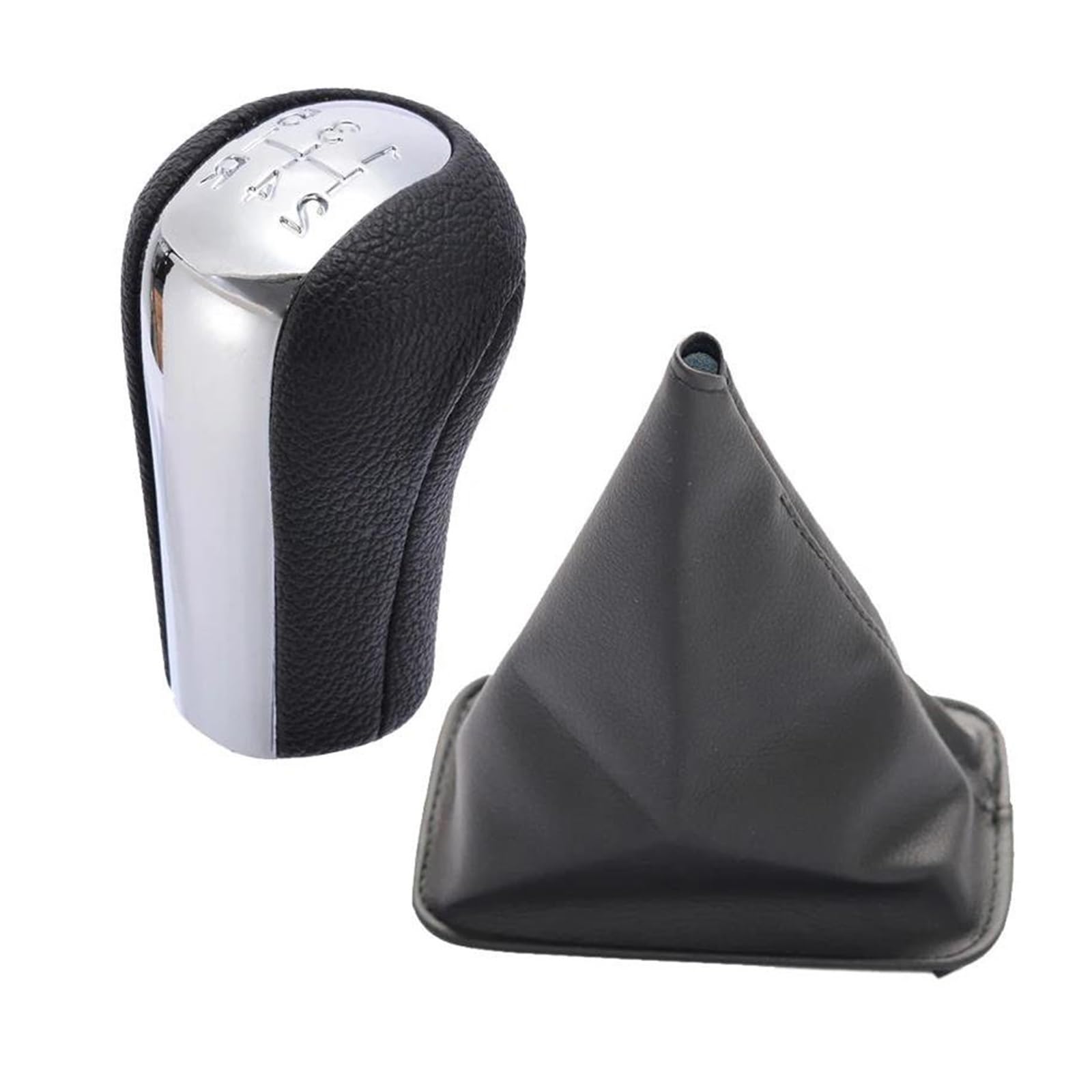 Cavinbdz White 1 Set For Toyota For Corolla 1998-2009 5 Speed Chrome & Leather Car Gear Shift Knob Gearstick Gaiter Boot Styling Gear Shifter Knob