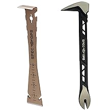 Spec Ops Tools 2-Piece Pry Bar Set, 10" Nail Puller Cats Paw Pry Bar, 9.5" Trim Bar, High-Carbon Steel, 3% Donated to Veterans