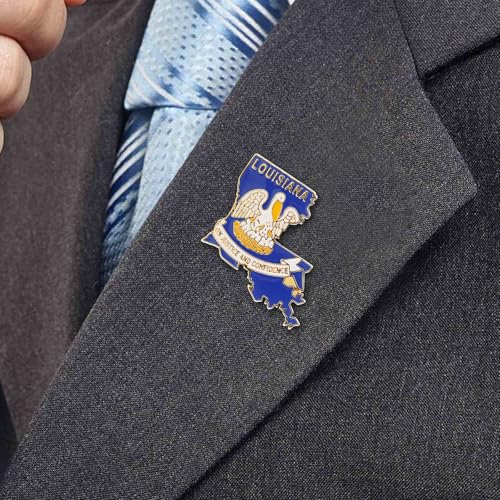 Image of State Shaped Map Lapel Metal Pin Enamel Brooch Keepsake Beautifully Designed for Backpack Hat