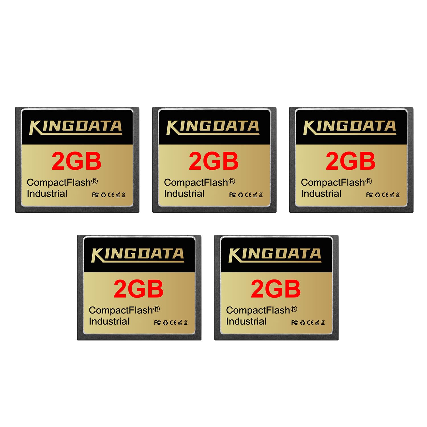 Scheda di memoria flash compatta industriale, confezione da 5 pezzi, 2 GB, FAT16, tipo I, per macchine fotografiche digitali vintage