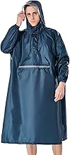 Anyoo Waterproof Rain Poncho Lightweight Waterproof with Adjustable Sleeves, Portable Rain Jacket with Polybag for Men Women Outdoor Hiking Cycling One Size
