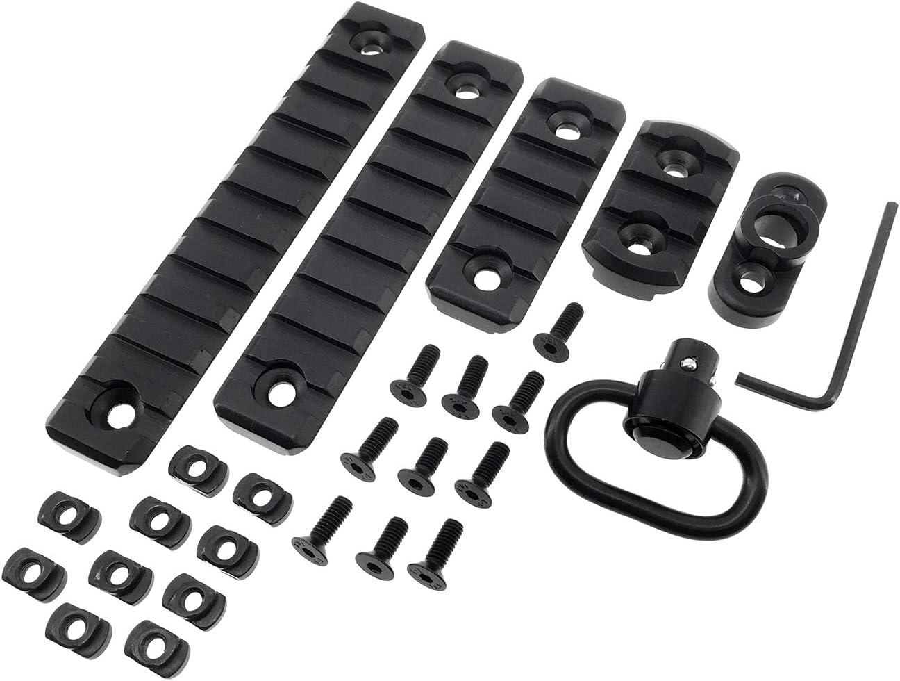 SportPro SP 20mm Aluminium Picatinny Rail for MLok Handguard 5 Pack with Sling Mount Airsoft – Black : Sports & Outdoors