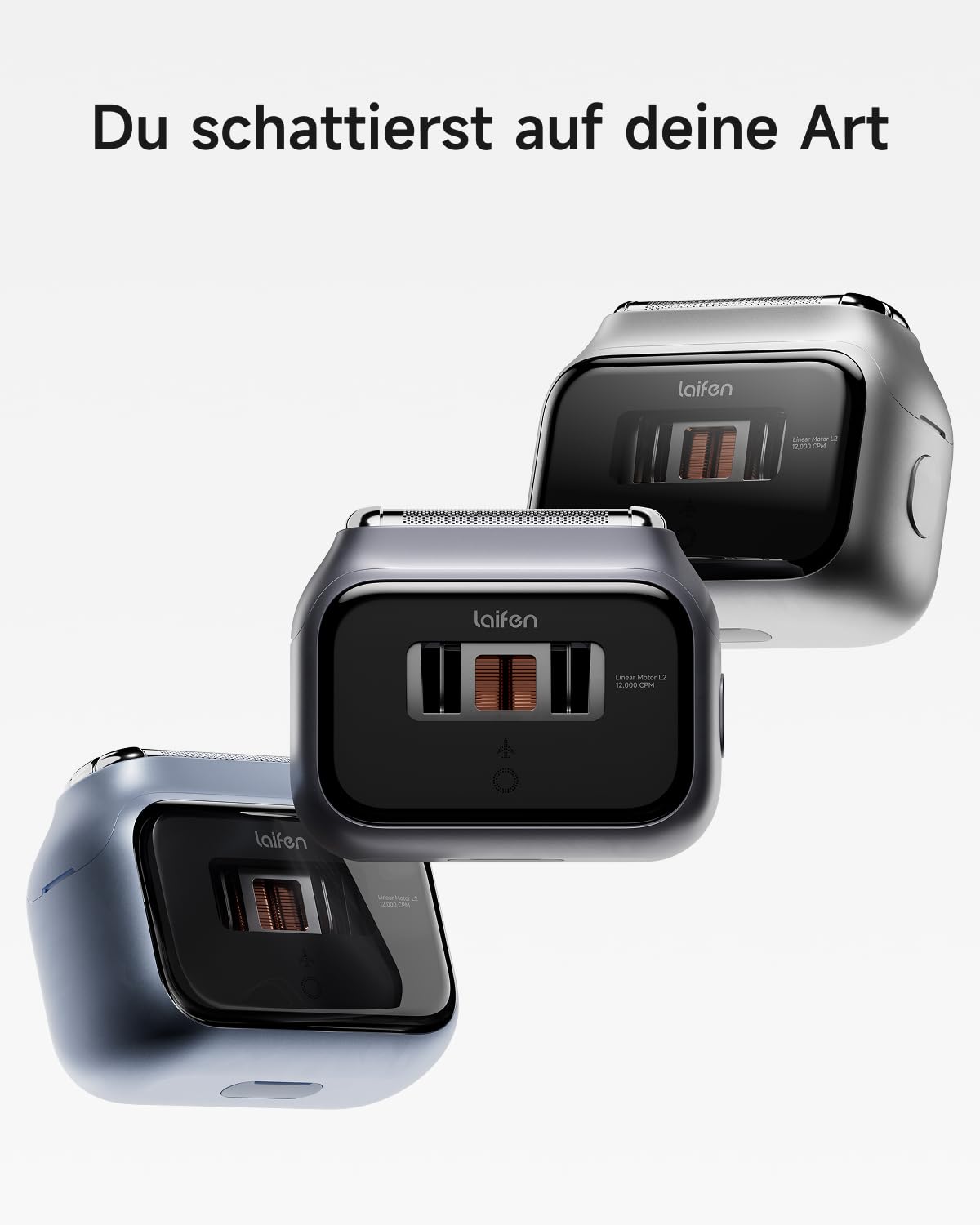 Laifen P3 Pro Elektrorasierer, Doppelmotor, CNC-Aluminium, Graphitgrau