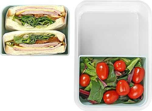 Miniatura 7 de carrotez Contenedores de almacenamiento de alimentos con 2 compartimentos extraíbles, recipientes para aperitivos con tapas herméticas, control de