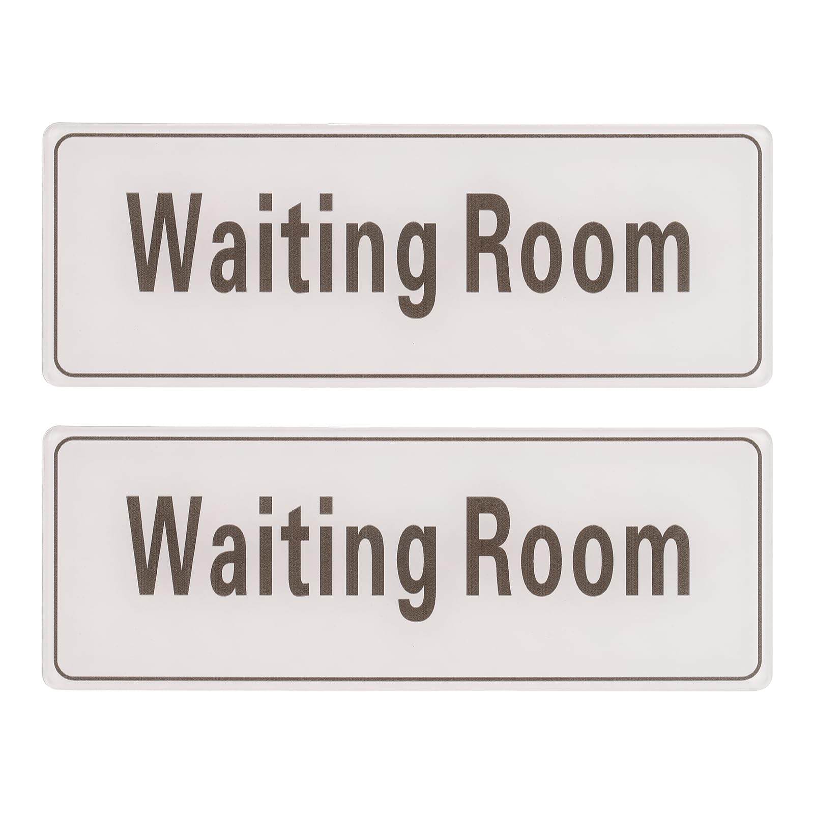 PATIKIL 9"x3" Waiting Room Sign, 2Pcs Room Door Sign Self-Adhesive Door Sticker Acrylic Wall Signage Easy Installation for Indoor Outdoor Home Business, Beige with Charcoal Gray Text