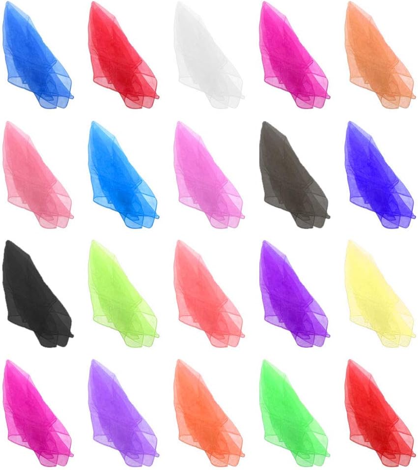 Newoutset 23 Stück Jongliertücher - Chiffon Tücher 60x60cm - Bunt Für Tanz & Gymnastik