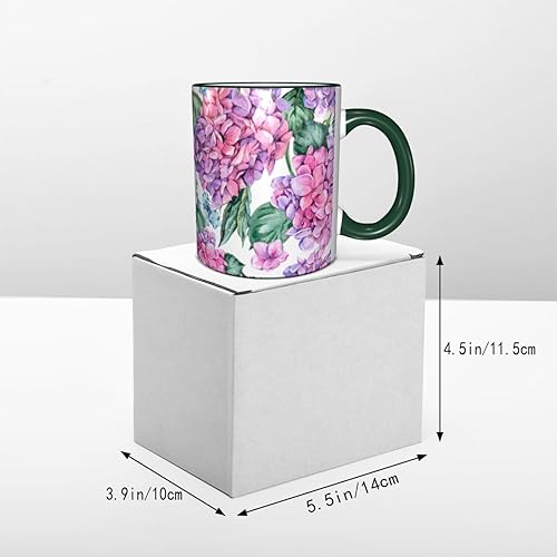 Miniatura 5 de Vintage Purple Hydrangea Flower Coffee Mug Coffee Cups Ceramic with Handle,Tea Cups Mug tazas para cafe Drinking Cups Gifts for Women Men,Unique