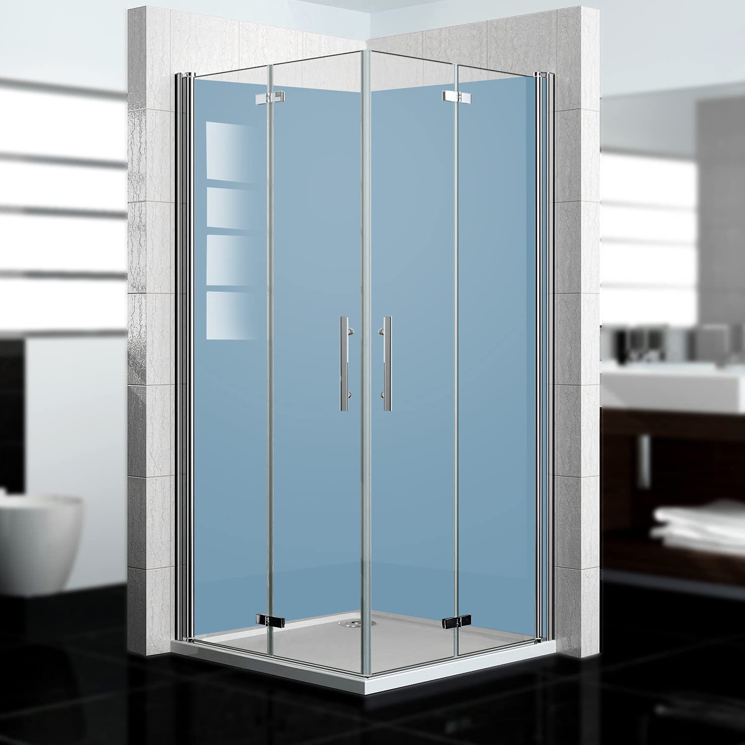 Dedeco Eck-Duschrückwand Wasserfest Taupe V1 – 2x 90x200 Cm Aluminium, Made In Germany