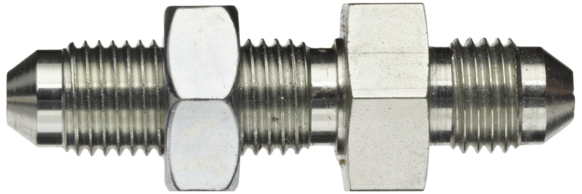 Eaton Aeroquip 2041-4-4S Bulkhead Union, JIC 37 Degree End Types, Carbon Steel, 1/4 JIC(m) End Size, 1/4