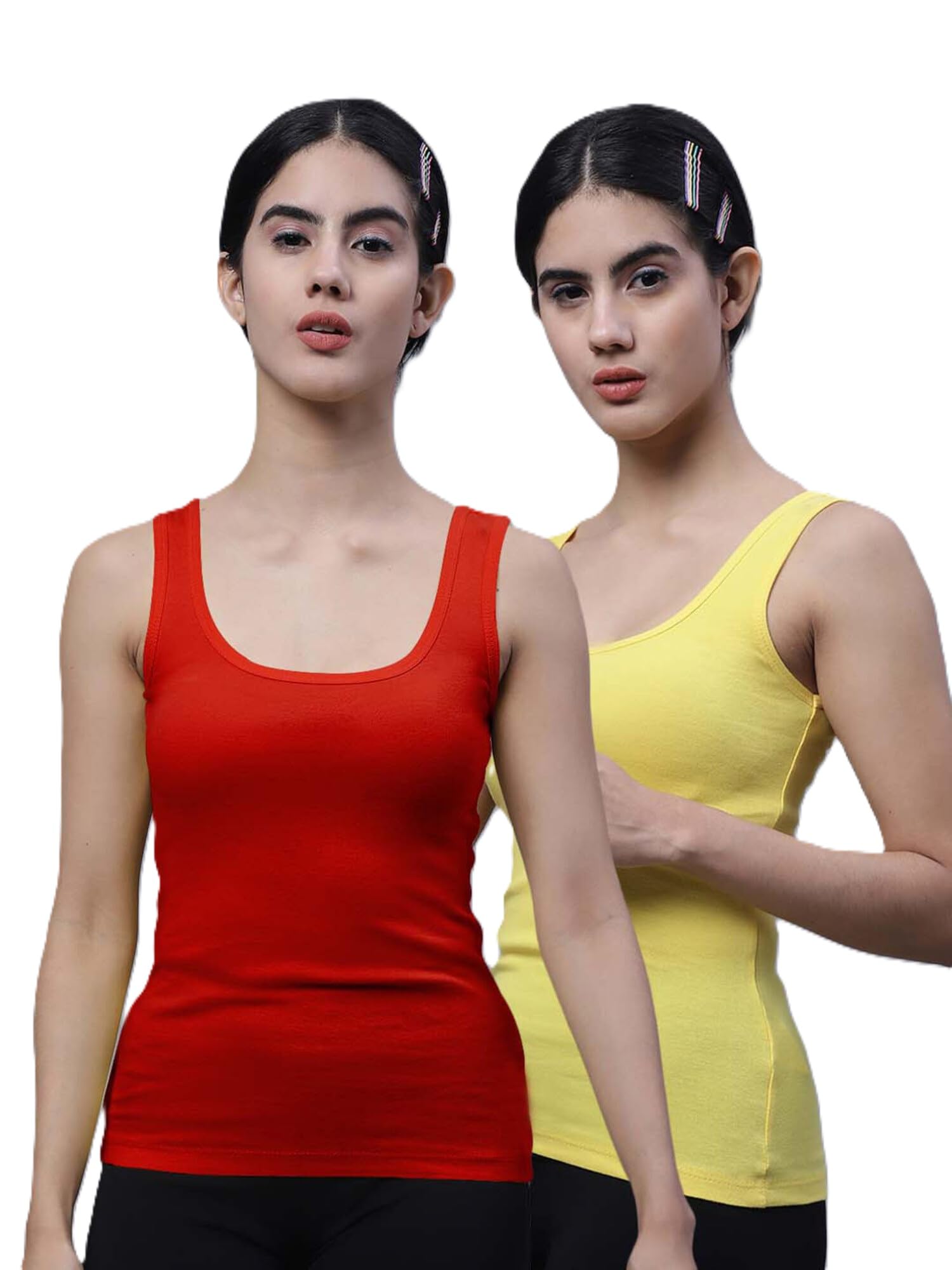 tiny hands Women Cotton Solid Camisole Tank Top Vest for Girls & Women Pack of 2-picture-11