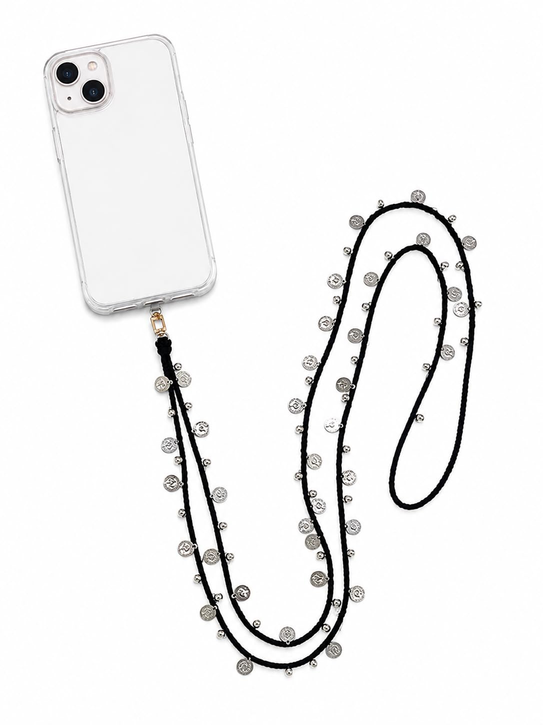Navratri Phone Strap Bracelet | Handmade Beaded Mobile Hanging Rope Lanyard with Keychain Charm | Anti-Lost Wrist Strap for Smartphones | Stylish Accessory for Women & Girls | Black-picture-26