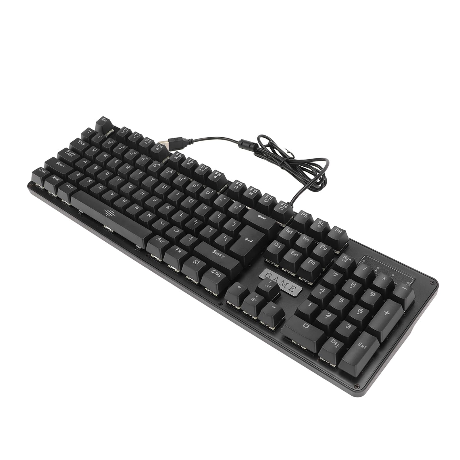 Mechaniczna Klawiatura do Gier Podświetlany na Niebiesko Przełącznik RGB do Komputera 104 Klawisze Ergonomiczna Konstrukcja do Akcesoriów Komputerowych Materiał ABS