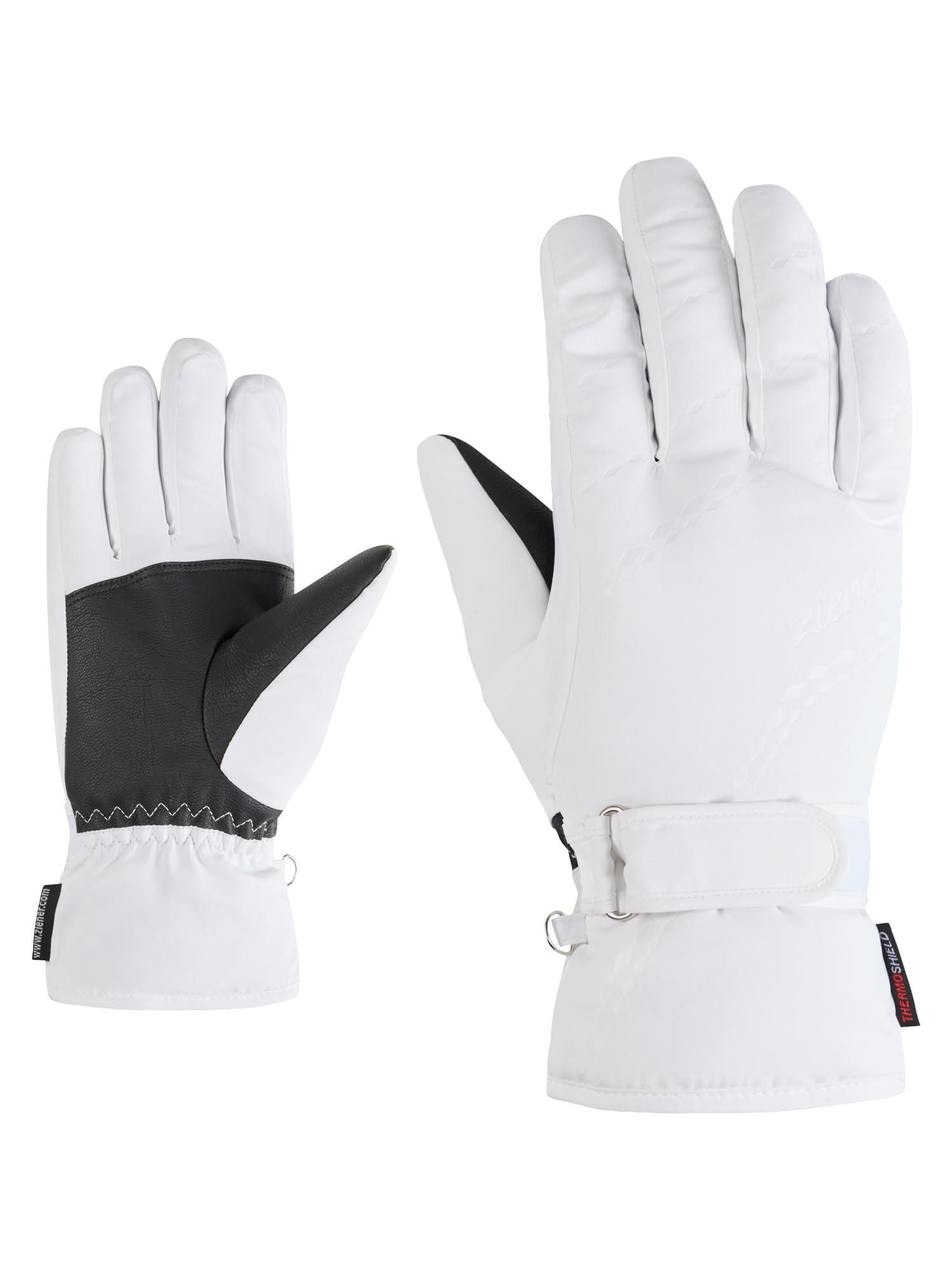 Ziener Women's KEVA-Z Ski Gloves/Winter Sports | Primaloft Warm Water Resistant White 7