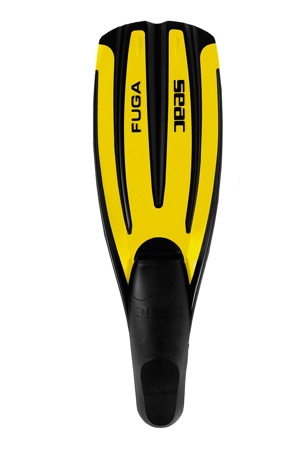 SEAC Fuga, Diving Fins for Scuba Diving, Snorkelling and freediving with Foot Pocket, yellow, 11.5/12.5UK