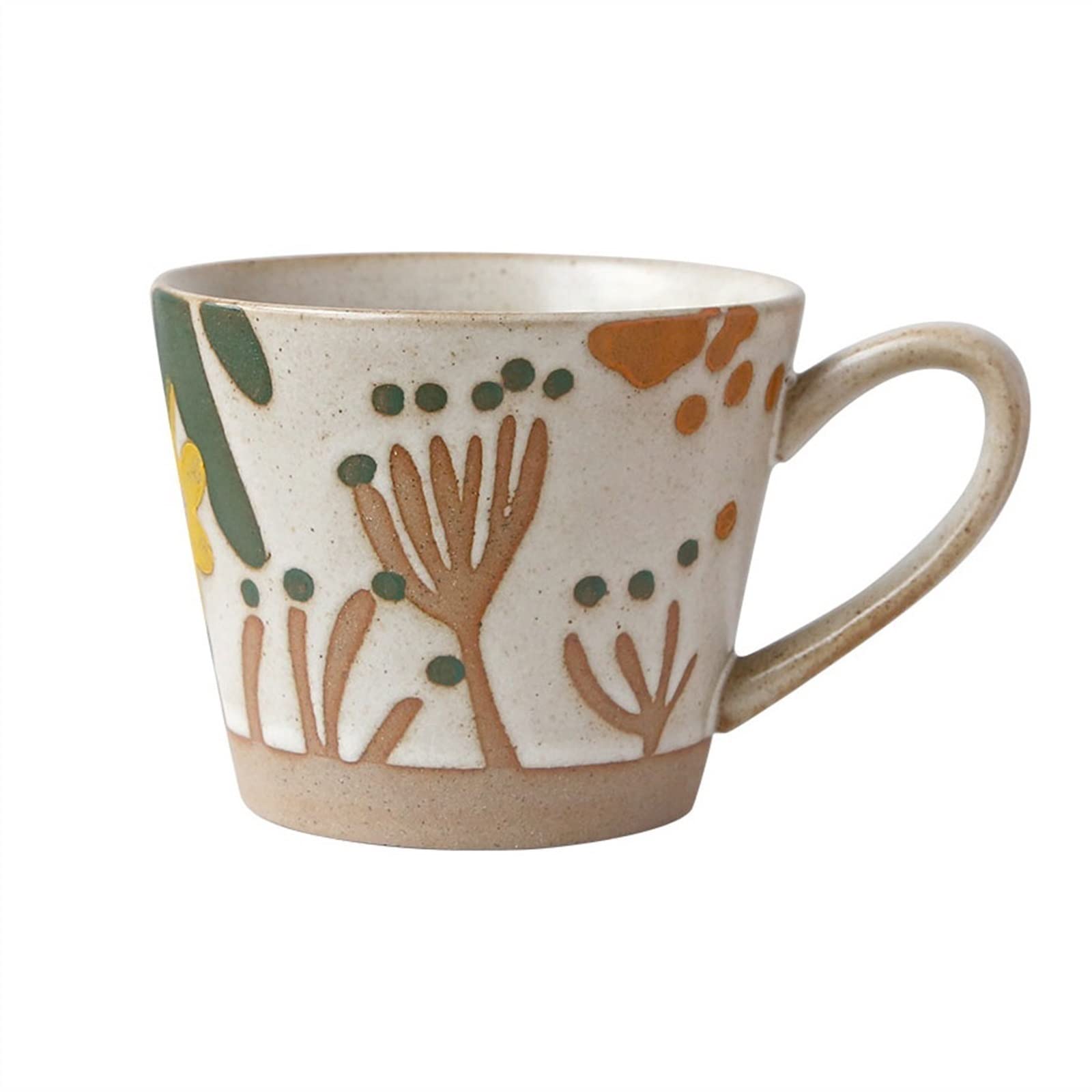 Taza Taza de Agua Taza de cerámica Retro con Forma de Mariposa y Flores Taza de café de Alto Color Pintada a Mano 370 ml Taza de Agua for el hogar Hecha a Mano Vaso Aislado