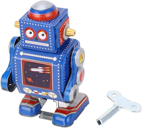 Wind up - Robot vintage, retro clásico mecánico, juguete de robot de relojería, decorativo, coleccionable, interesante, juguete de hierro para