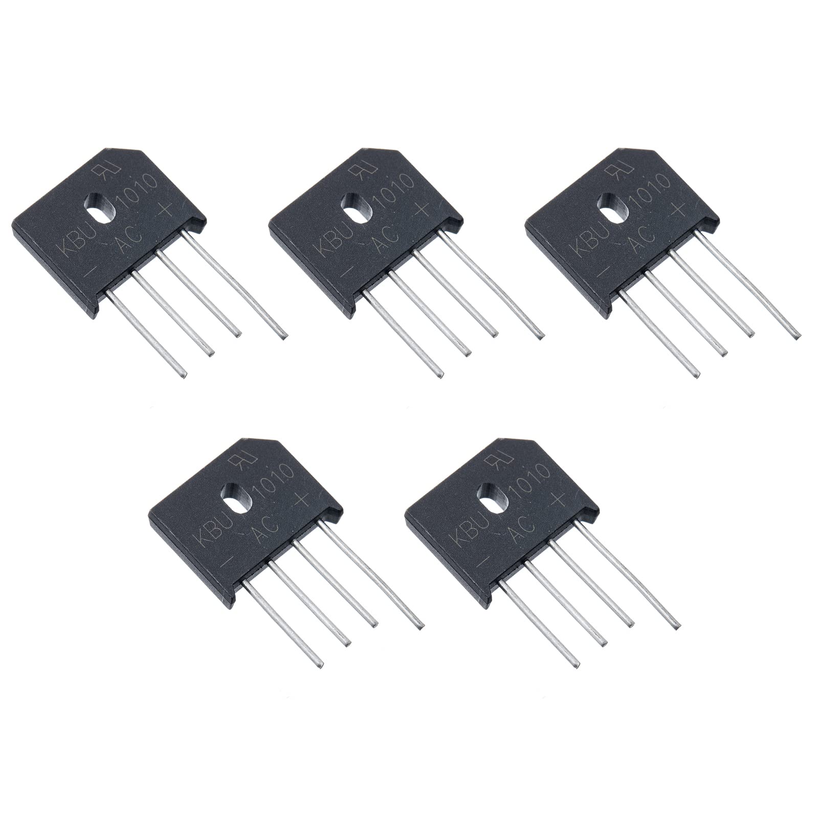 5pcs KBU1010 1010 Bridge Rectifier Diode 10A 1000V Silicon Bridge Rectifiers，4Pins.