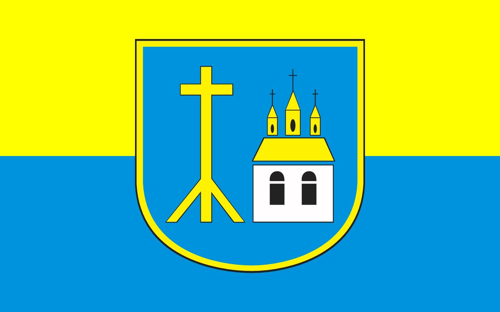 Drapeau POL Pszów de qualité supérieure avec œillets renforcés en laiton