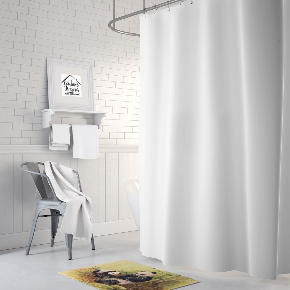 Caroline's Treasures BDBA0111RUG Panda Bears by Daphne Baxter Machine Washable Memory Foam Mat, Bathroom Rug, Non-Slip Bath Mat, Durable Thick Washable Rugs for Kitchen, Bathroom Quick Dry, Decorative