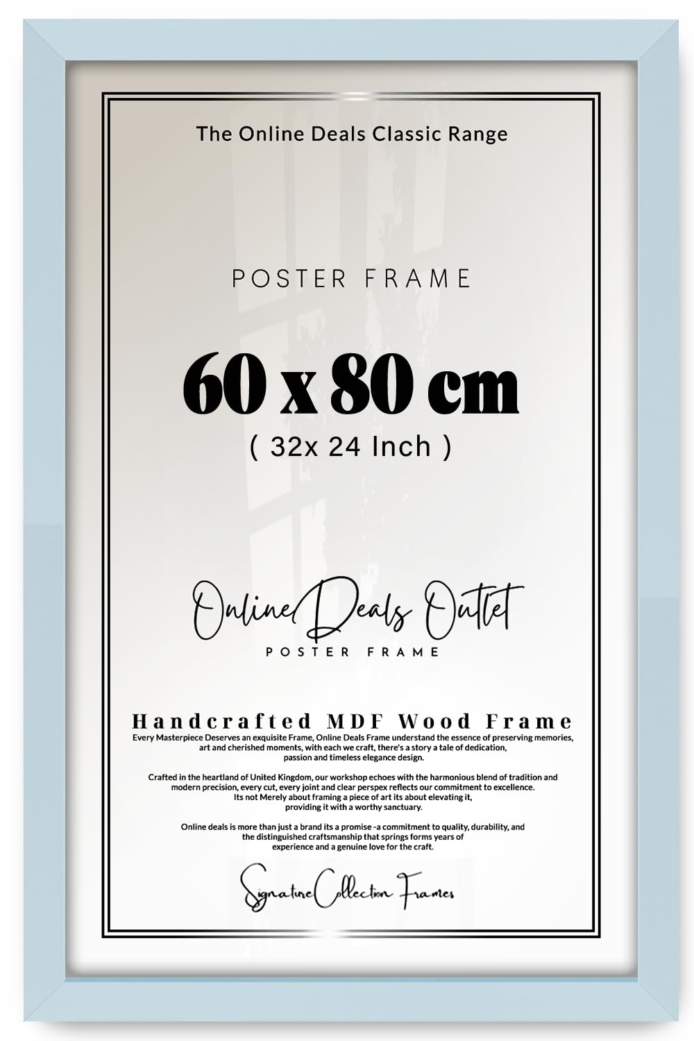 Online Deals | MDF Picture Frame (60 x 80 CM) 32 x 24 Inch for Professional Certificates, & Family Portraits, Stylish MDF Build, Vertical & Horizontal Hanging Hooks [ Light Grey ] — image 1
