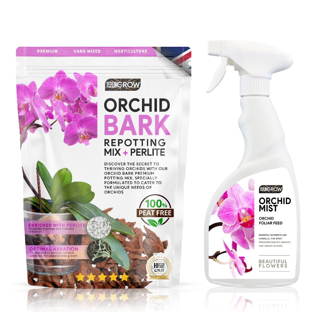 Premium Orchid Care Combo: 1L Orchid Bark & Mist – Optimal Hydration & Growth for UK Orchids