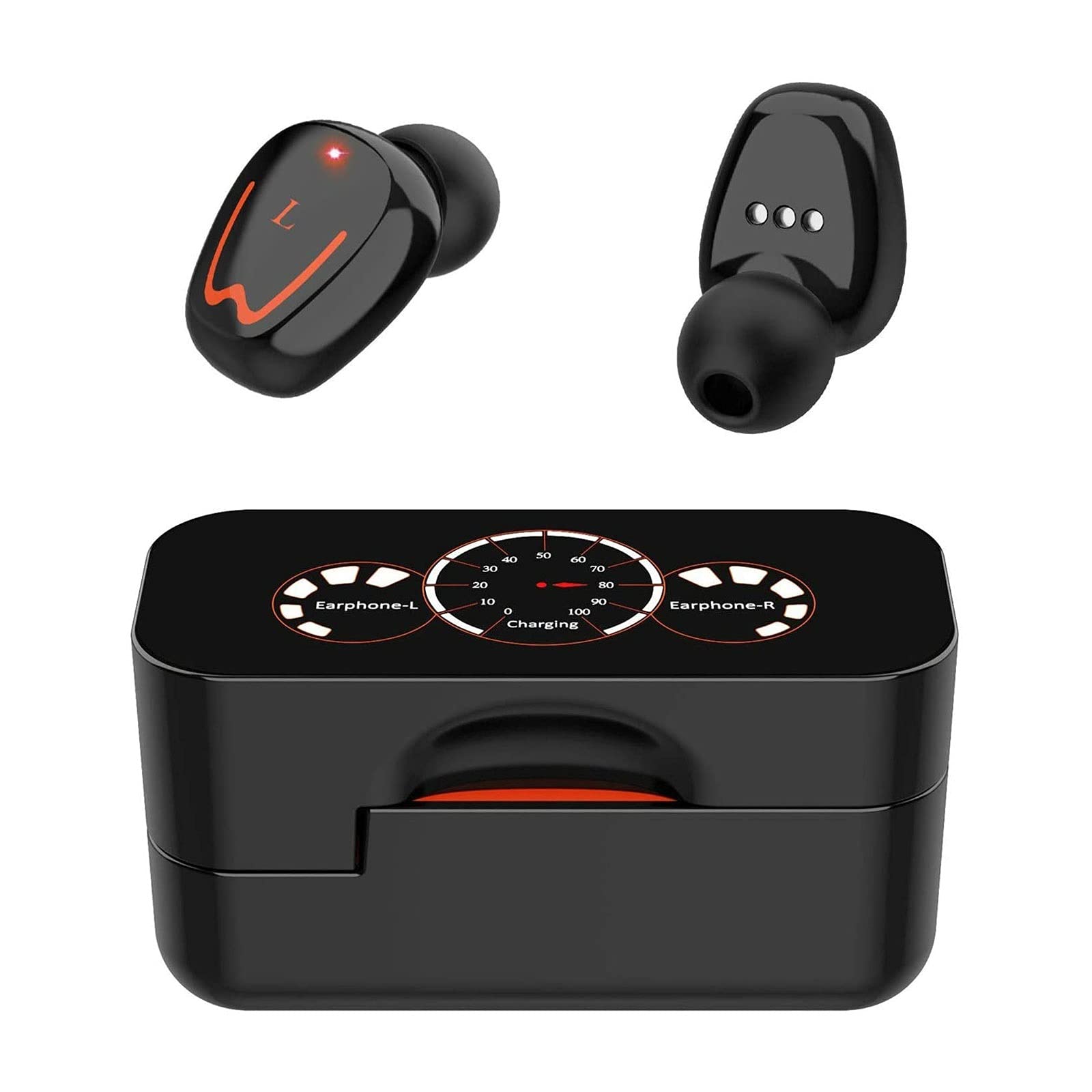 Auricolari wireless veri, auricolari Bluetooth 5.0 in-ear con custodia di ricarica, chiamate stereo facili da abbinare, microfoni integrati, resistenza al sudore IPX6 per sport, allenamento, palestra
