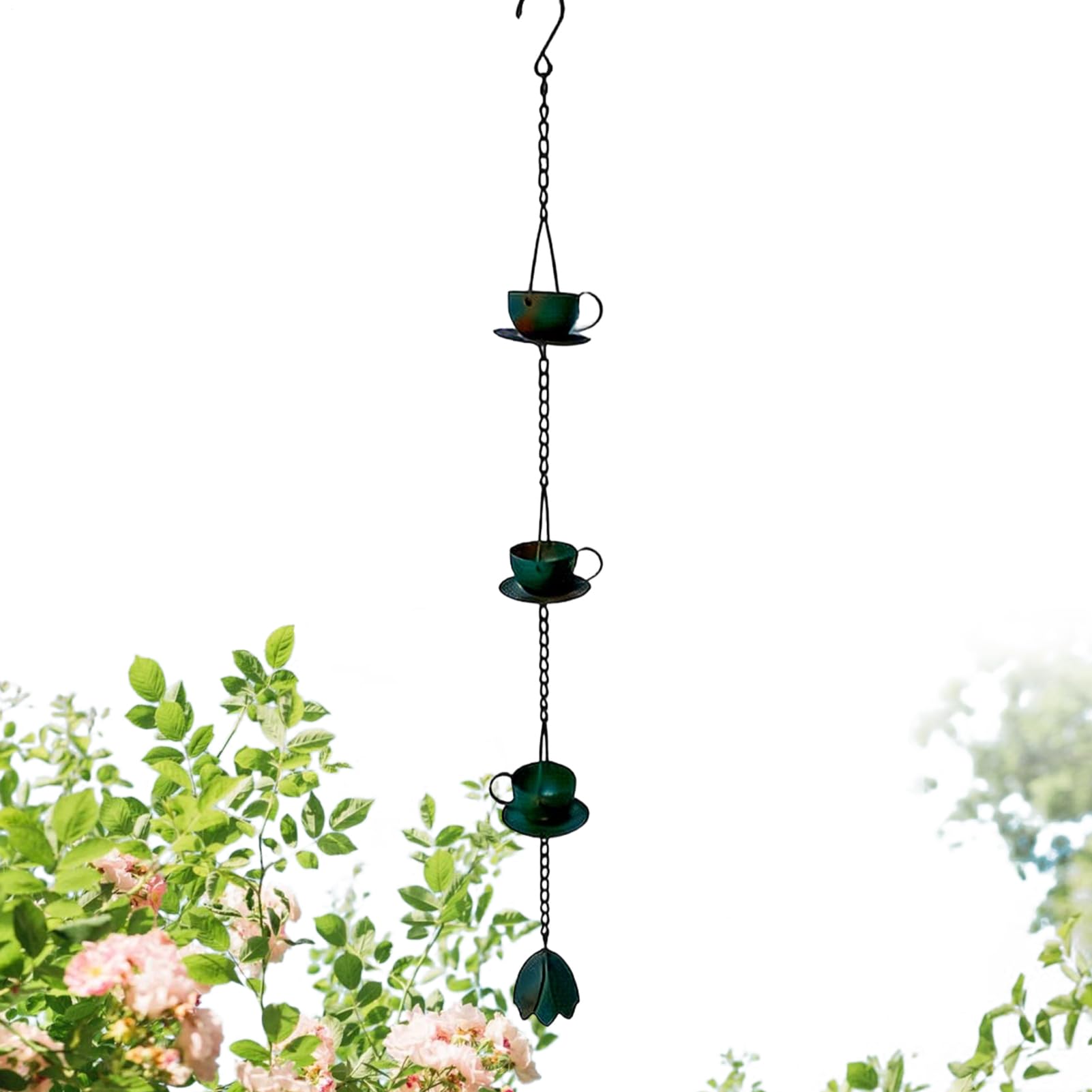 Chaîne de pluie robuste pour éviter les gouttières bouchées sur votre porche ou balcon