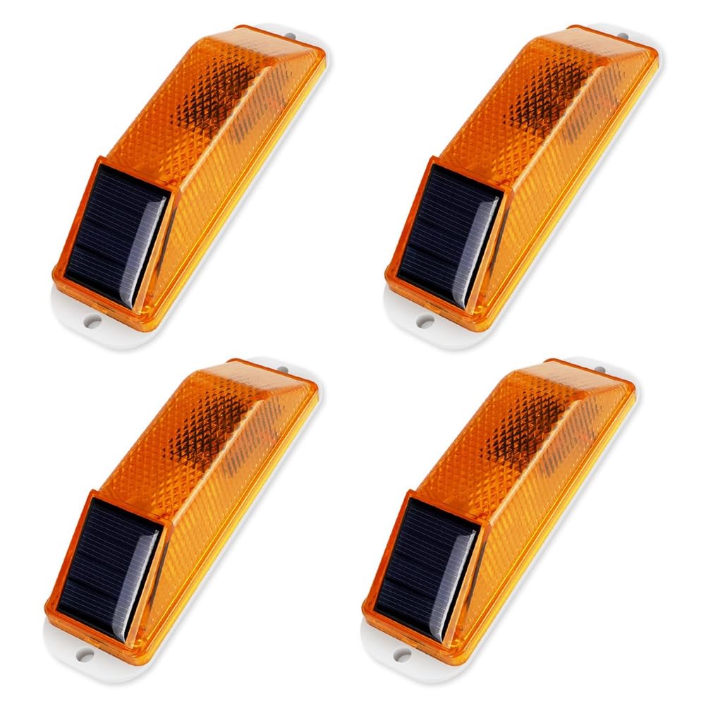 CTRLZS Solar Warning Lights Warning Lights Bright Solar Strobe Lamp Safety Light Yellow