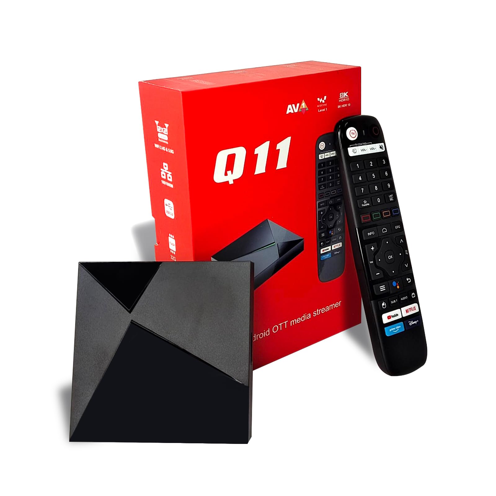 BOXPUT Q11 TV Box Amlogic S905X4 Android 11 TV Box, 4 GB RAM 32 GB ROM, 2.4G/5G Dual WiFi, Ethernet 1000 m, BT4.2 Quad Core obsługuje 8K Ultra HD Smart Android TV Box